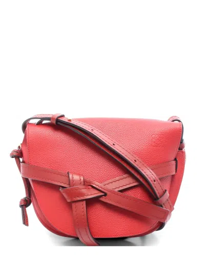 Pre-owned Loewe 2010s Small Gate Leather Shoulder Bag In Red
