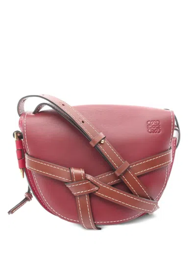 Pre-owned Loewe 2010s Small Gate Leather Shoulder Bag In Red