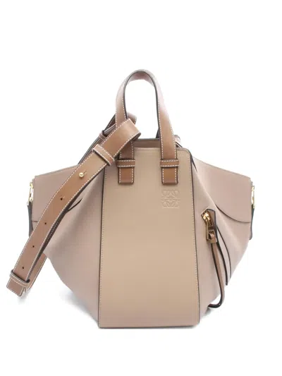 Pre-owned Loewe 2010s Small Hammock Leather Tote Bag In Neutral