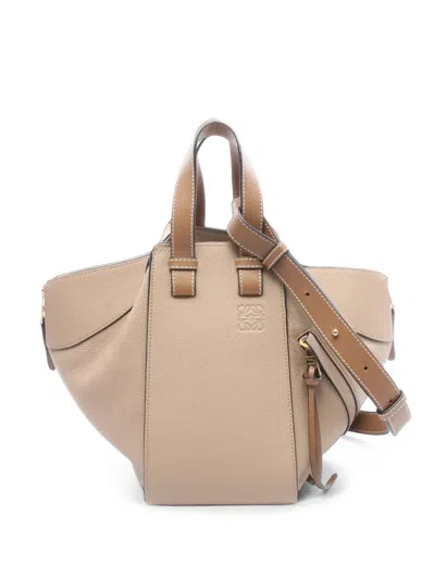 Pre-owned Loewe 2010s Small Hammock Leather Tote Bag In Neutrals