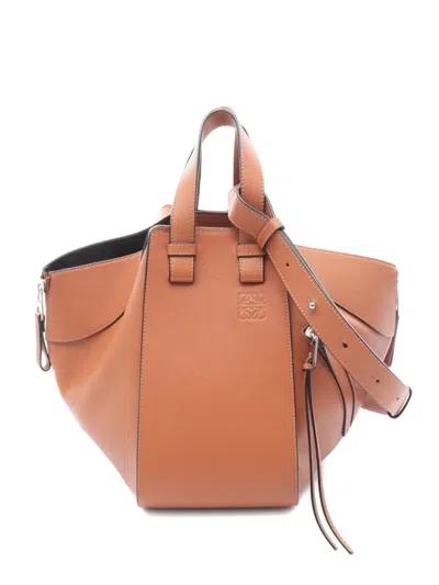 Pre-owned Loewe 2010s Small Hammock Two-way Handbag In Brown