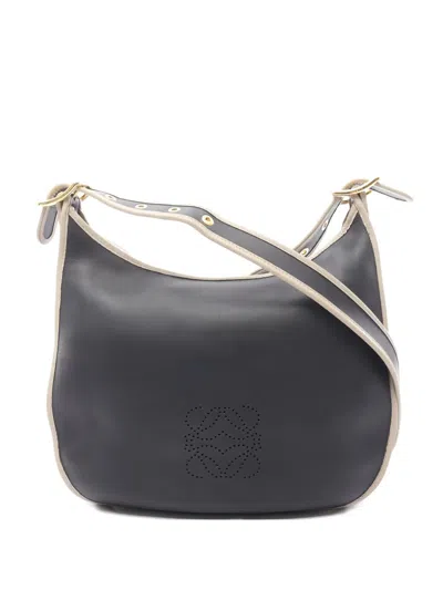 Pre-owned Loewe 2010s Sofia Anagram-perforated Shoulder Bag In Blue