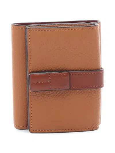 Pre-owned Loewe 2010s Trifold Leather Wallet In Brown