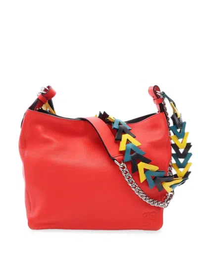 Pre-owned Loewe 2010s V-bucket Chain Shoulder Bag In Red