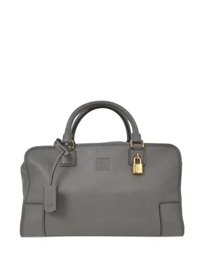 Pre-owned Loewe 2011 Amazona 36 Leather Shoulder Bag In Gray