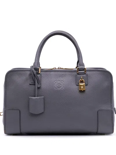 Pre-owned Loewe 2011 Goatskin Amazona 36 Handbag In Gray