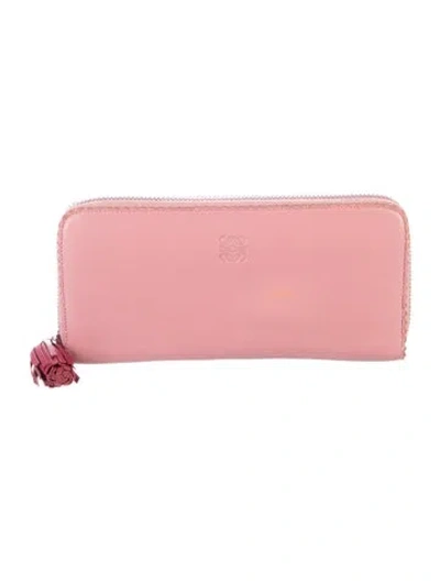 Pre-owned Loewe 2011 Leather Continental Wallet In Pink