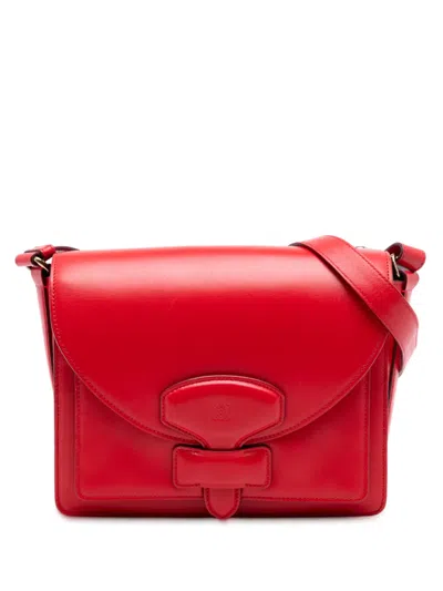 Pre-owned Loewe 2011 Limited Edition Leather Anagram Crossbody Bag In Red