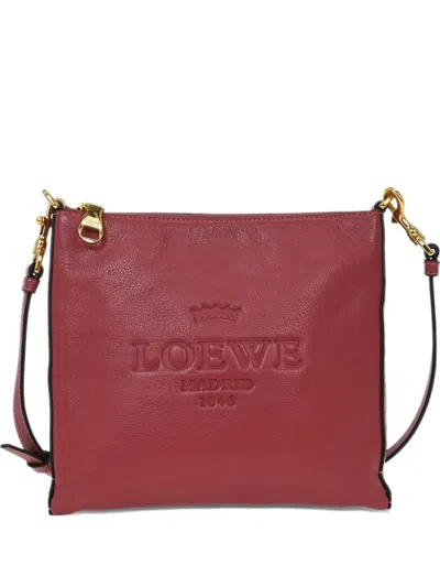 Pre-owned Loewe 2011 Logo-embossed Leather Cross Body Bag In Pink