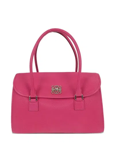 Pre-owned Loewe 2011 Logo-plaque Tote Bag In Pink