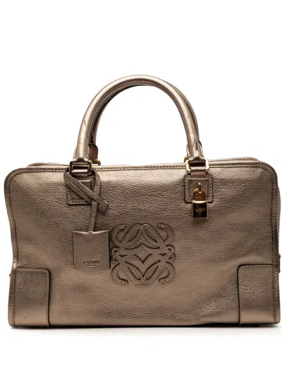 Pre-owned Loewe 2011 Metallic Goatskin Amazona 36 Handbag In Gold