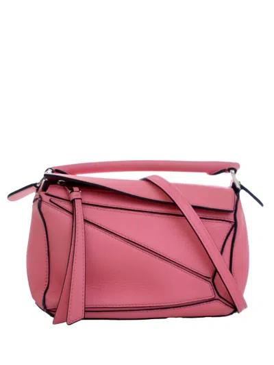 Pre-owned Loewe 2011 Mini Calfskin Puzzle Edge Satchel In Pink