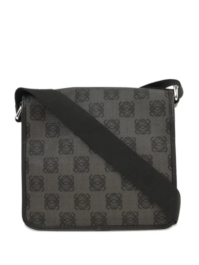 Pre-owned Loewe 2011 Monogram Padlock Cross Body Bag In Gray