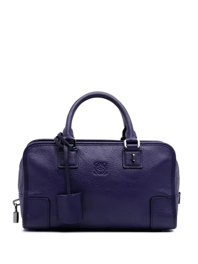Pre-owned Loewe 2011 Soft Grained Calfskin Amazona 28 Handbag In Purple