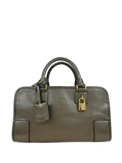 Pre-owned Loewe 2012 Amazona 28 Leather Tote Bag In Gray
