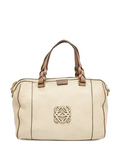 Pre-owned Loewe 2012 Fusta 31 Leather Tote Bag In Neutral