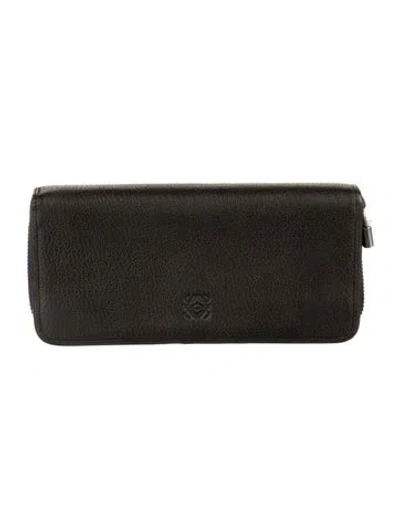 Pre-owned Loewe 2012 Leather Continental Wallet In Brown/metallic