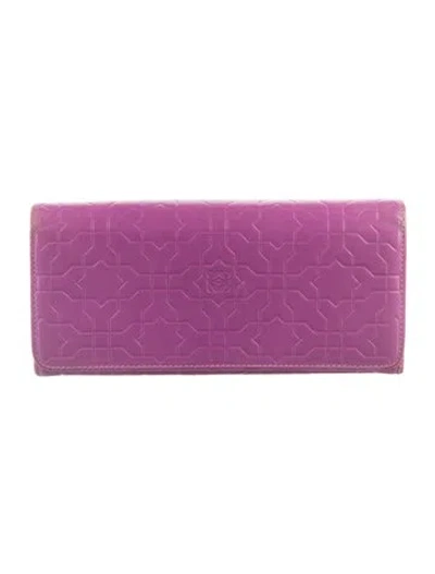 Pre-owned Loewe 2012 Leather Continental Wallet In Purple