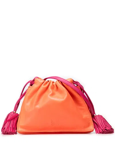 Pre-owned Loewe 2012 Mini Nappa Flamenco Tassel Crossbody Bag In Pink