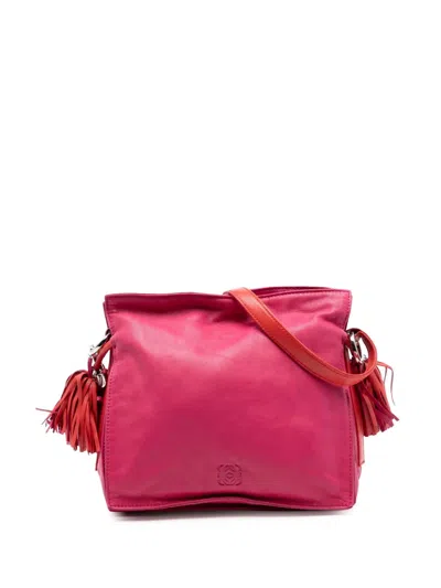 Pre-owned Loewe 2012 Nappa Flamenco Tassel 22 Crossbody Bag In Pink
