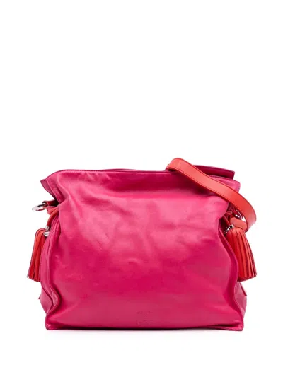 Pre-owned Loewe 2012 Nappa Flamenco Tassel 30 Crossbody Bag In Pink