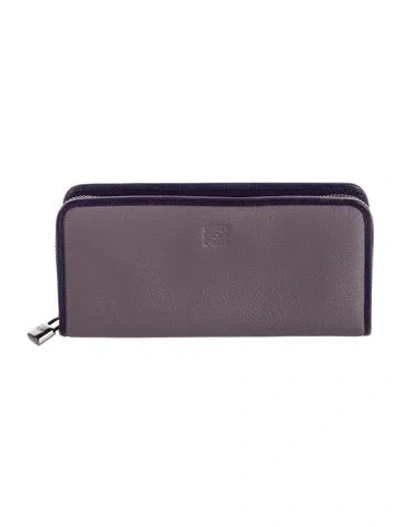 Pre-owned Loewe 2012 Signature Logo Continental Wallet In Purple