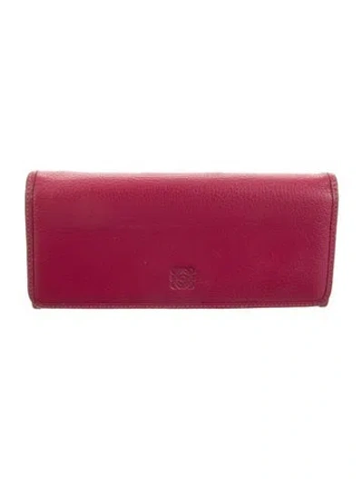 Pre-owned Loewe 2013 Anagram Continental Continental Wallet In Pink