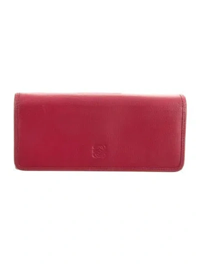 Pre-owned Loewe 2013 Anagram Continental Wallet In Pink