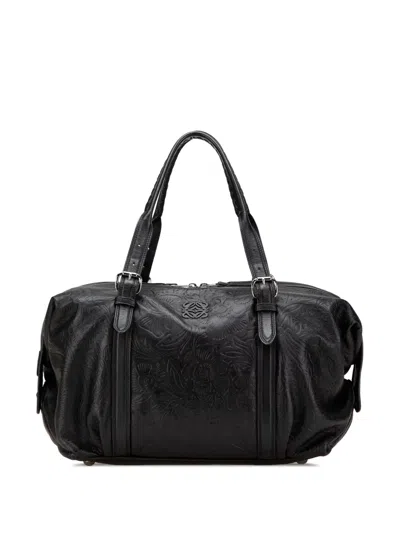 Pre-owned Loewe 2013 Embossed Leather Canela Boston Bag