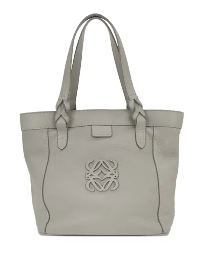 Pre-owned Loewe 2013 Fusta Leather Tote Bag In Gray
