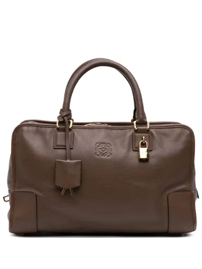 Pre-owned Loewe 2013 Leather Amazona 36 Handbag In Brown