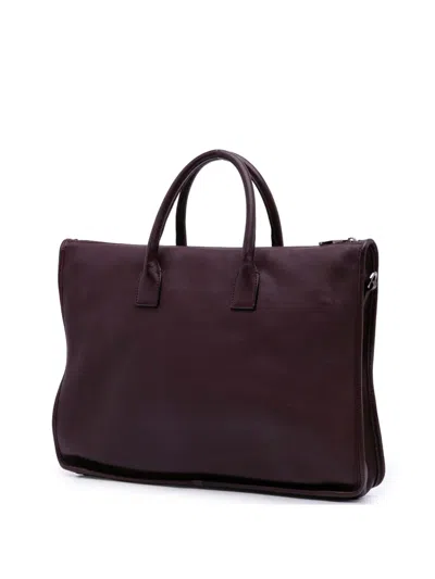 Pre-owned Loewe 2013 Leather Anagram Toledo Briefcase Business Bag In Red