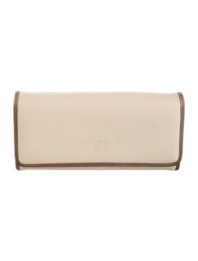 Pre-owned Loewe 2013 Leather Continental Wallet In Brown