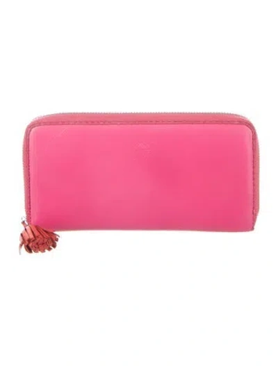 Pre-owned Loewe 2013 Leather Continental Wallet In Pink