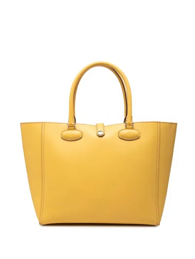 Pre-owned Loewe 2013 Leather Leo Tote Bag In Yellow