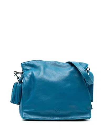 Pre-owned Loewe 2013 Nappa Flamenco Tassel Crossbody Bag In Blue