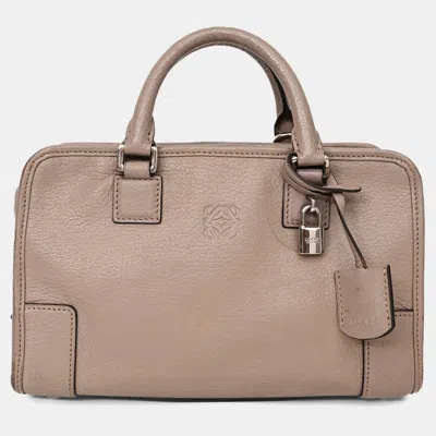 Pre-owned Loewe 2013 Taupe Leather Amazona 23 Bag With Strap In Brown