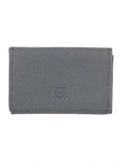 Pre-owned Loewe 2014 Anagram Card Holder In Gray