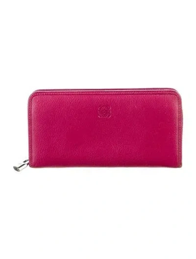 Pre-owned Loewe 2014 Leather Continental Wallet In Purple