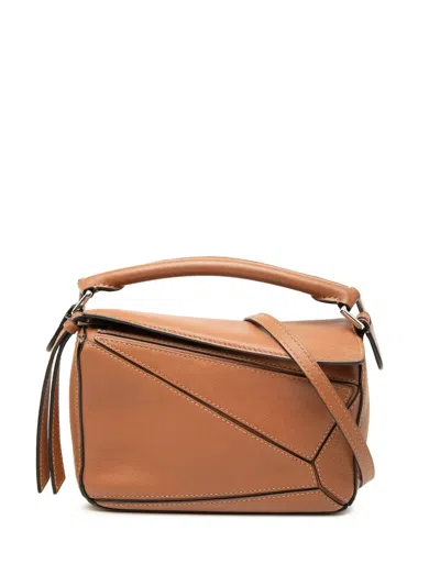 Pre-owned Loewe 2014 Mini Calfskin Puzzle Satchel In Brown