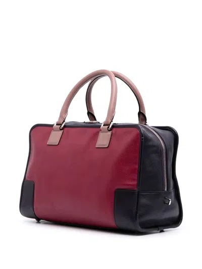 Pre-owned Loewe 2014 Tricolor Leather Amazona 36 Handbag In Red