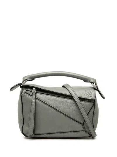 Pre-owned Loewe 2014-2026 Mini Calfskin Puzzle Satchel In Grey