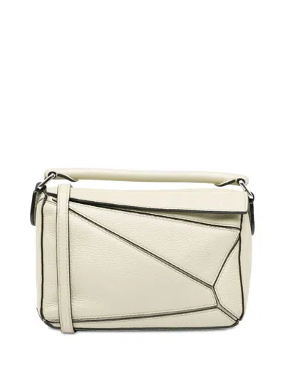 Pre-owned Loewe 2015-2023 Mini Puzzle Satchel In White