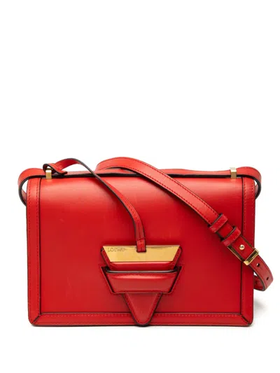 Pre-owned Loewe 2015-2025 Medium Leather Barcelona Crossbody Bag In Red