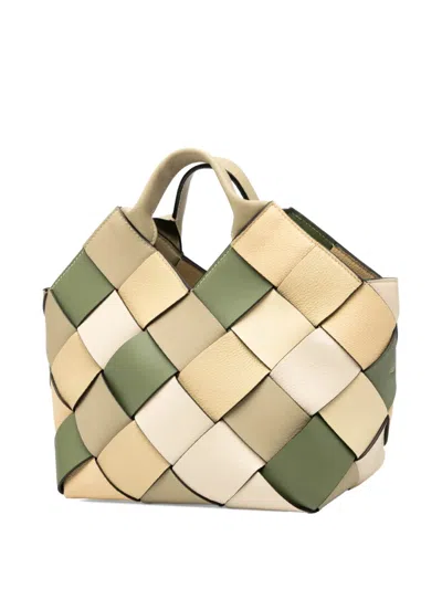 Pre-owned Loewe 2015-2025 Small Woven Leather The Surplus Collection Basket Bag Satchel In Brown