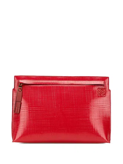 Pre-owned Loewe 2015 Embossed Patent Anagram T Pouch Clutch Bag