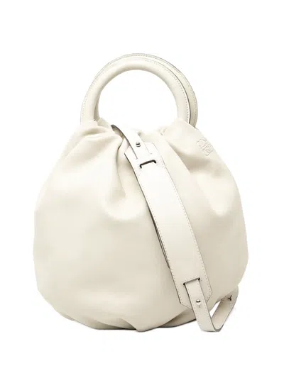 Pre-owned Loewe 2015 Lambskin Bounce Bag Satchel In White