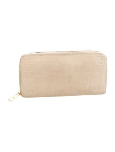 Pre-owned Loewe 2015 Leather Wallet In Neutral