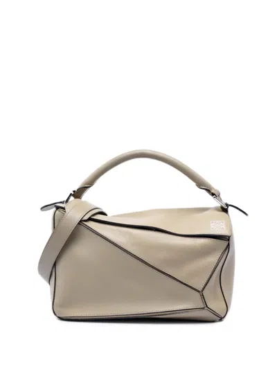 Pre-owned Loewe 2015 Medium Calfskin Puzzle Satchel In Brown