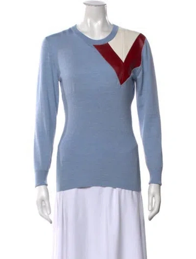 Pre-owned Loewe 2015 Merino Wool Sweater In Blue